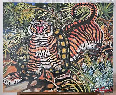 Ligabue - Tigre assalita dal serpente